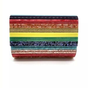 Kurt Geiger London Stripe Envelope Clutch